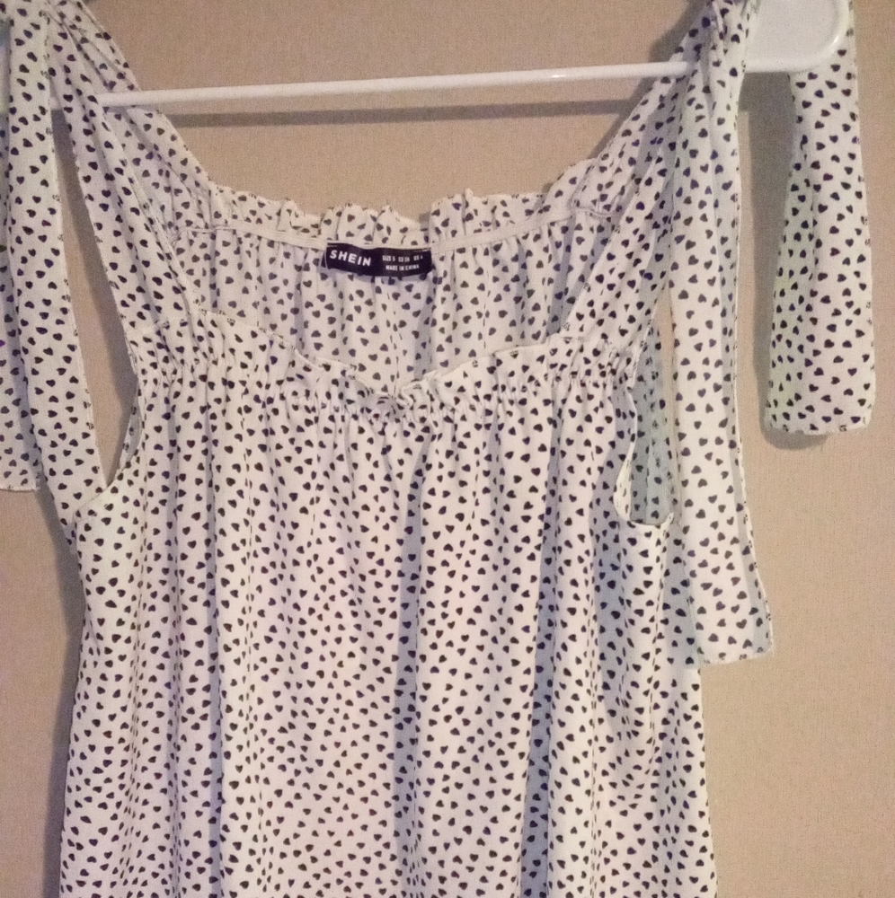 Sweet Shein top with black heart print! Size small.